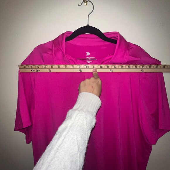 All In Motion Men's‎ Polo Shirt XL,  Fuchsia - Picture 5 of 9